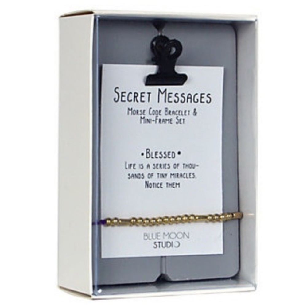 Blue Moon Studio Clip Frame with Morse Code Bracelet “Blessed”